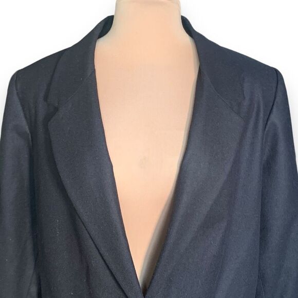 Vintage 90s Black Wool Blazer Jacket Single Button Oversized Plus Size 18W - Picture 4 of 10